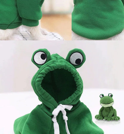 Warm Frog Design Cat Hoodie Sweatshirts with Hat - Basic Kitten Hoodie for Small, Medium and Large Kitten S M l XL XXL