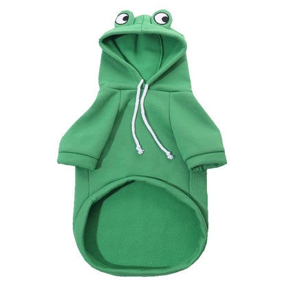Warm Frog Design Cat Hoodie Sweatshirts with Hat - Basic Kitten Hoodie for Small, Medium and Large Kitten S M l XL XXL